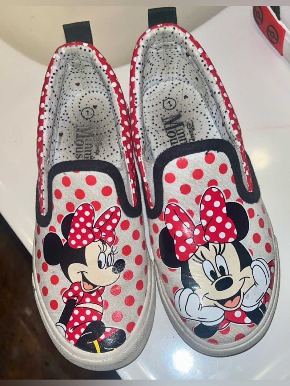 GROUND UP DISNEY Minnie Mouse Slip-On SHOES LITTLE KIDS SIZE 1